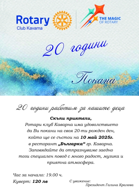 20 години   РК Каварна  Рожден ден